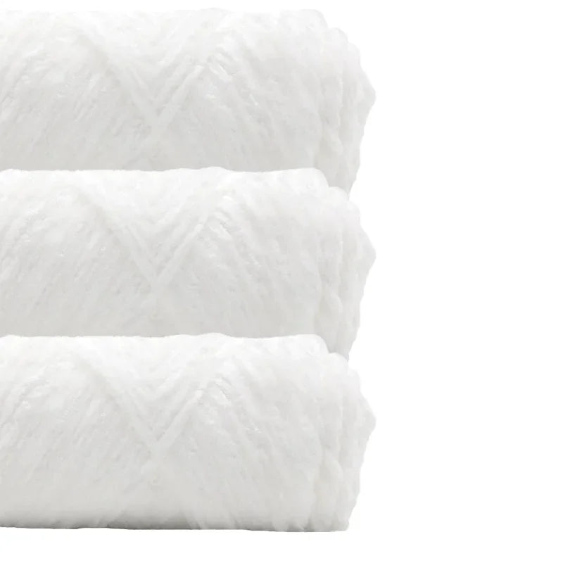 3 Pack Edelweiss DIY Material Pleuche Chenille Yarn Gold Luster Velvet Knitting Woven for Pendant / Sweater 300g 540m