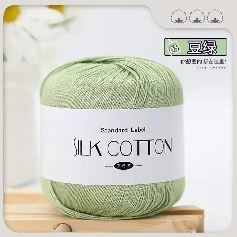 50g/PC Silk Lace Cotton Milk Crochet Yarn Baby Hand-Knitted Warm Soft Knitting Thread for Hand Knitting Supplies Cross Stitch