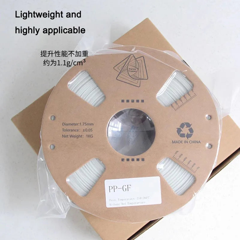 PP - GF 3D Printer Filament High Strength High Toughness High Toughness Low Warpage White 850g 3D Printer Consumables