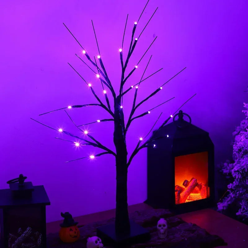 1/2/4PCS LED Tree Lights Christmas Halloween Remote Control Birch Tree Home Decoration Lights Indoor Landscape Glowing Tree