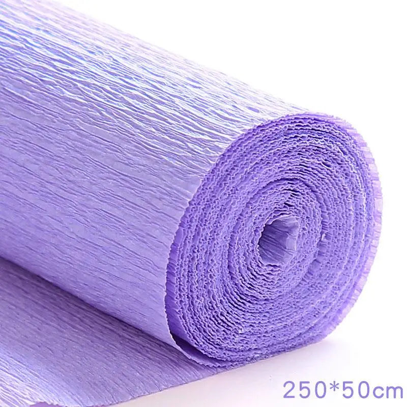 50x250cm Colored Crepe Paper Roll Origami Crinkled Crepe Paper Craft DIY Flowers Decoration Gift Wrapping Thickened Paper Craft