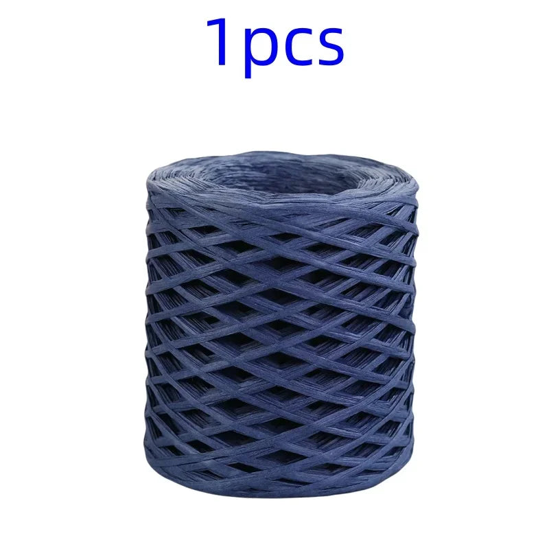 2024 200M Natural Raffia Straw Yarn For Knitting Crocheting Paper Threads DIY Handmade Summer Sunhat Beach Bag Freeshipping