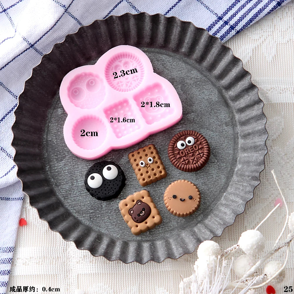 VERIDIAN Waffle Biscuit Silicone Molds Bunny Bear Chocolate Fondant Cake Mold Baking Accessories Cake Decoration Accessories