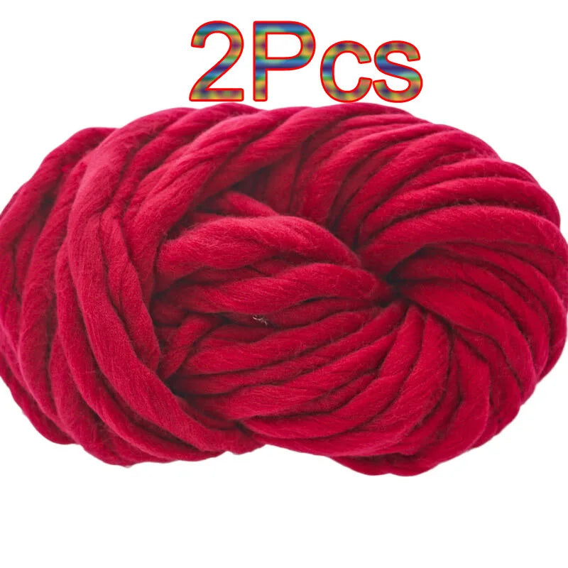 2Pcs 250g Super Chunky Yarn hand knitting Bulky Arm Knitting line Roving Knitted Blanket threads Super Thick Yarn Carpet Hats