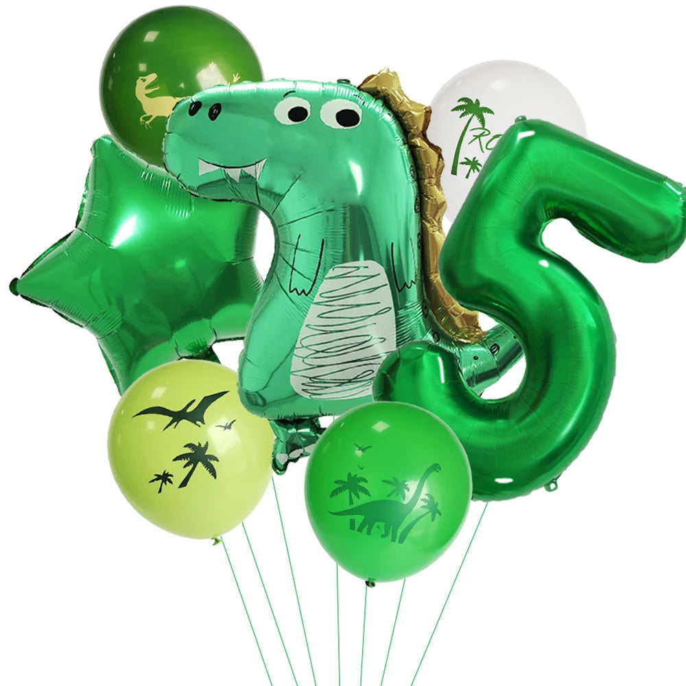 Dinosaur Party Number Balloons First Birthday Party Decoration Animal Jungle Safari Birthday Party Decora Boy Kids Baby Shower