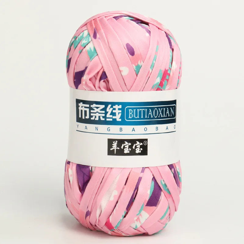 100g T Shirt Knitting Yarn For Crochet Bag Hat Slippers Coaster Blanket Thread Soft Polyester Woven Yarn Thick Soft Cloth Yarn
