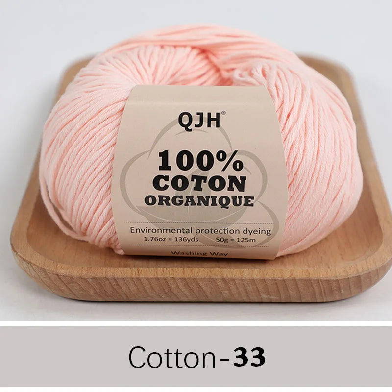 QJH 100% Cotton Yarn, Cotton Baby Sport Weight Yarn, Amigurumi Yarn, Summer Soft Yarn, Crochet/Knitting Yarn - 6 Pcs