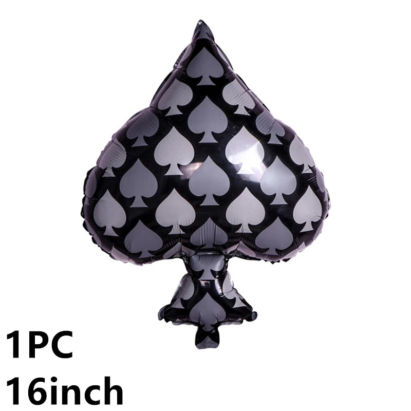 15PS Poker Casino Latex balloon aluminum foil balloons Wedding Christmas Party Baby Shower Birthday Decoration