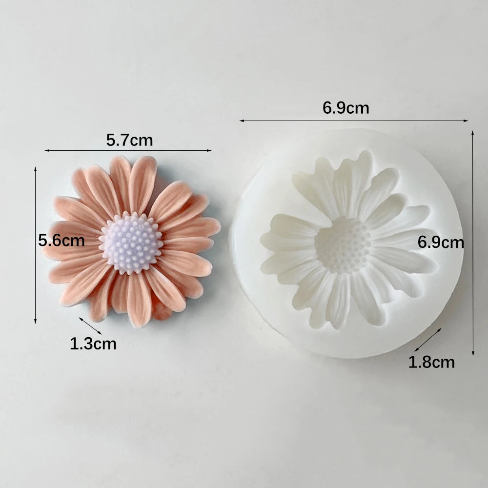 Daisy Candle Mold Silicone Gypsum Aromatherapy Epoxy Scented Resin Soap Flower Handmade for Candle Making Tools Gifts