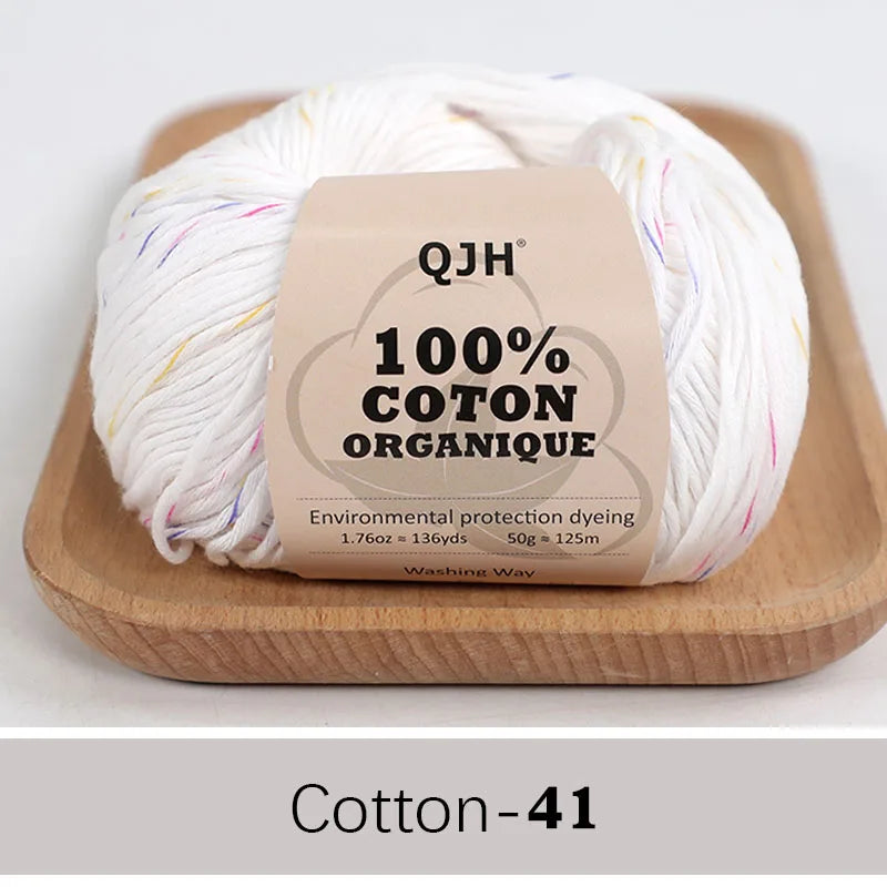 QJH 100% Cotton Yarn, Cotton Baby Sport Weight Yarn, Amigurumi Yarn, Summer Soft Yarn, Crochet/Knitting Yarn - 6 Pcs