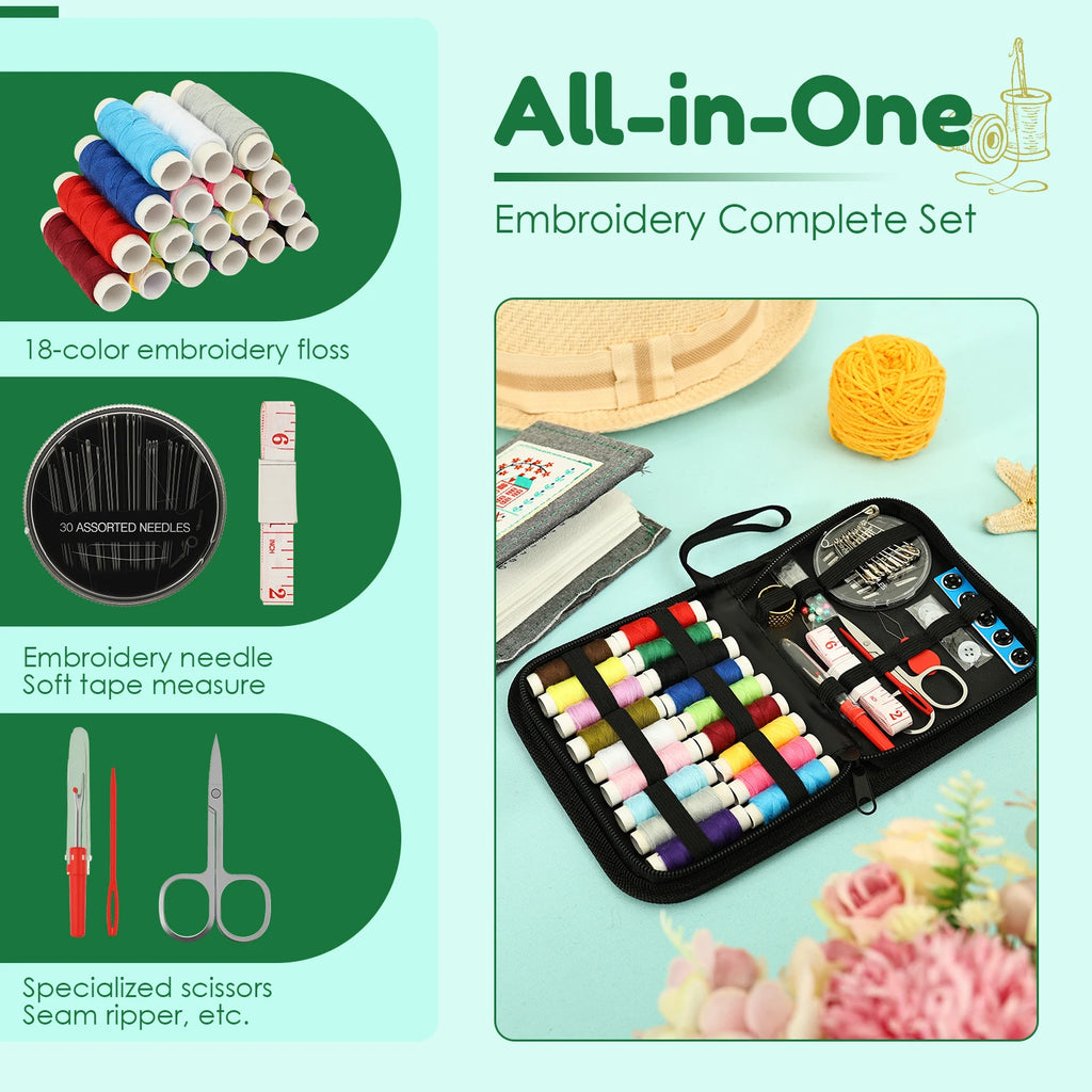Embroidery Stitch Book DIY Stitch Practice Kit Beginner Embroidery Learning Book Multifunctional Needle Thread Hand Sewing Tool