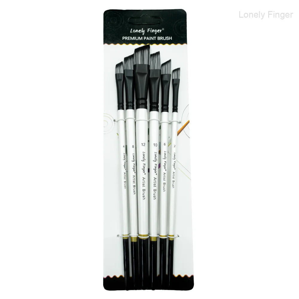 6/24 Paint Brushes for Acrylic Painting, Premium Nylon Bristles with Round, Filbert, Flat, Angle, Fine Detail Brush, Paint Brush