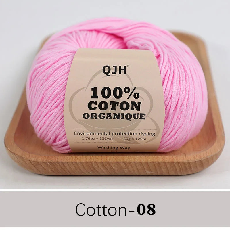 QJH 100% Cotton Yarn, Cotton Baby Sport Weight Yarn, Amigurumi Yarn, Summer Soft Yarn, Crochet/Knitting Yarn - 6 Pcs