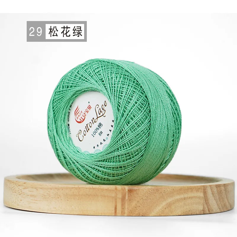 Pure Cotton Lace Thread Shiny Lin Yarn Handmade DIY Crochet Thread Combed Spun Yarn Knitting Crochet Handweaving Yarn
