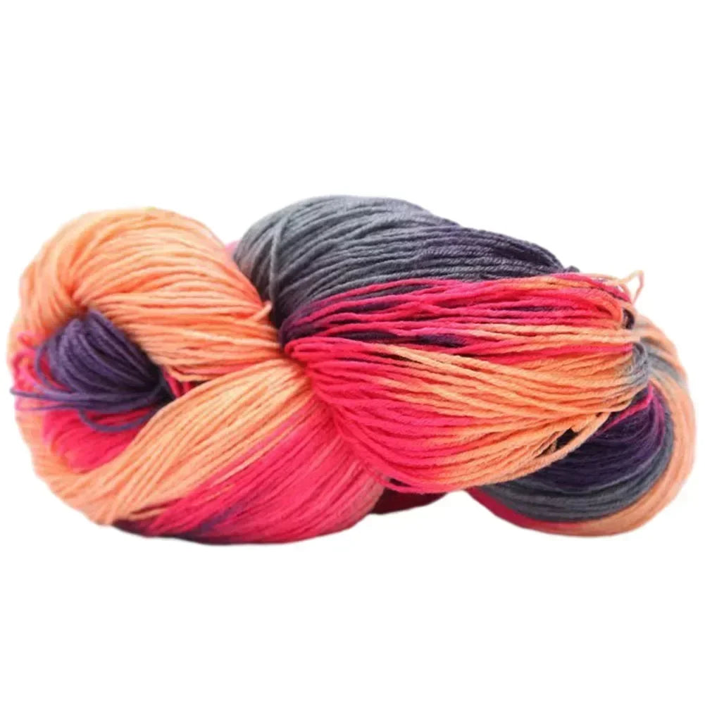 Easy To Use Diy Handmade Acrylic Yarn Baby Sweater Crochet Yarn Durability Rainbow Segment Scarf Package Content