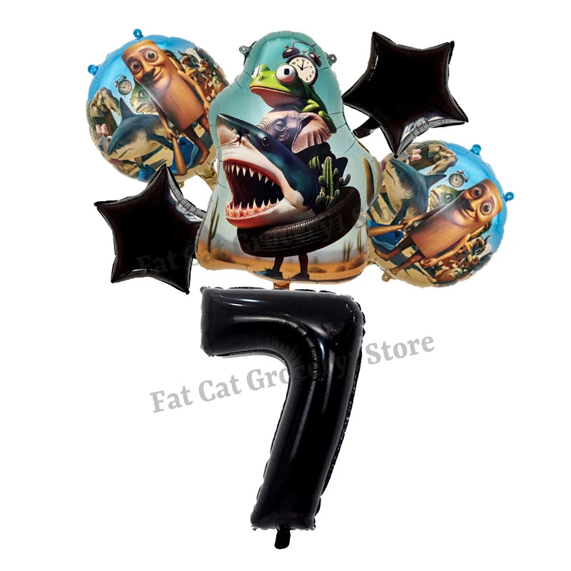 Italian Brainrot Birthday Balloons New Tralalero Tralala Digit 1-10 Ballons Gender Reveal Baby Shower Party Decoration Kids Gift