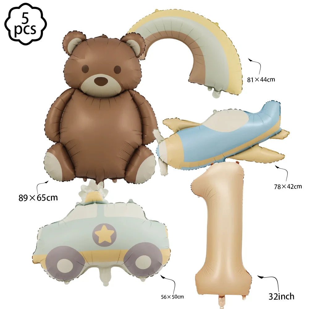 Brown Teddy Bear disposable tableware Teddy Bear party napkins plates cups kids Teddy Bear Birthday Party decoration Baby Shower