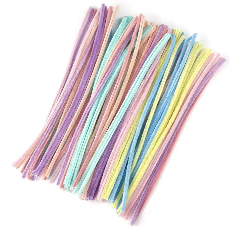 100pcs Chenille Stems Toys DIY Strips Twist Bar Anvil Wire Craft Pipe Creative Hobby Children Plush Stick Chenille Sticks