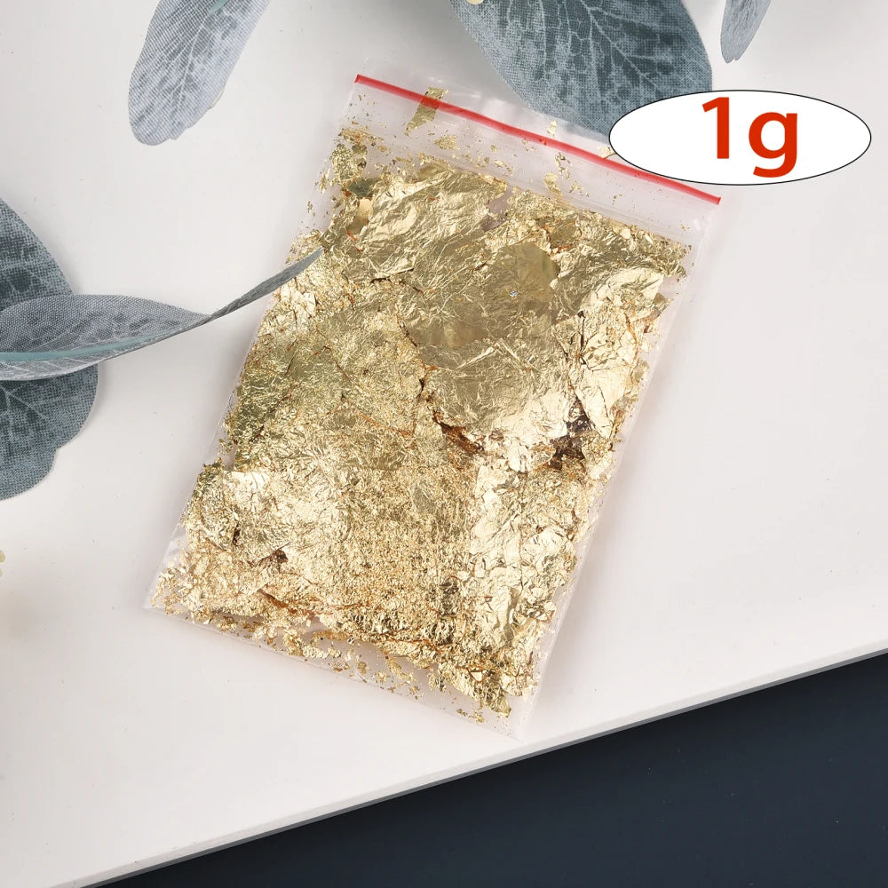 1/2/3/5/10g Imitation Gold Sliver Copper Foil Sequins Glitter Craft Leaf Flake Sheet Shiny Foil Paper Gilding DIY Nail Art Decor