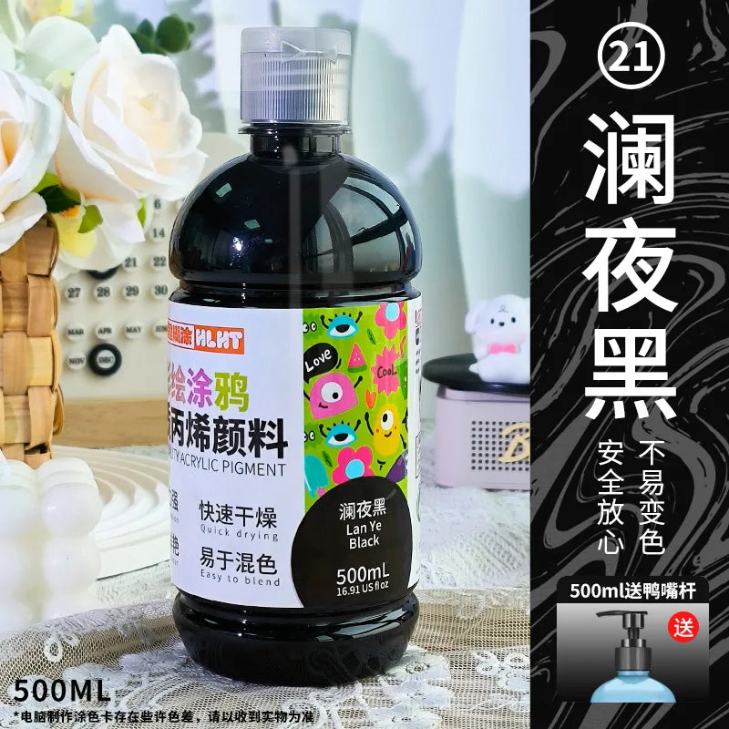 300ml/500ml Acrylic Pigment Macaron Color Long-lasting Color Not Easy To Fade for Stone Canvas Glass Wood Painting Graffiti