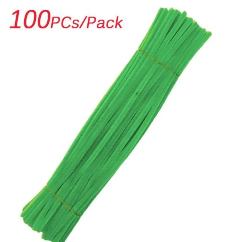 100Pcs Chenille Stems Toys DIY Strips Twist Bar Creative Leisure Hobby Diy Plush Stem Twisted Stick Handmade Material