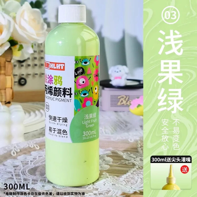 300ml/500ml Acrylic Pigment Macaron Color Long-lasting Color Not Easy To Fade for Stone Canvas Glass Wood Painting Graffiti