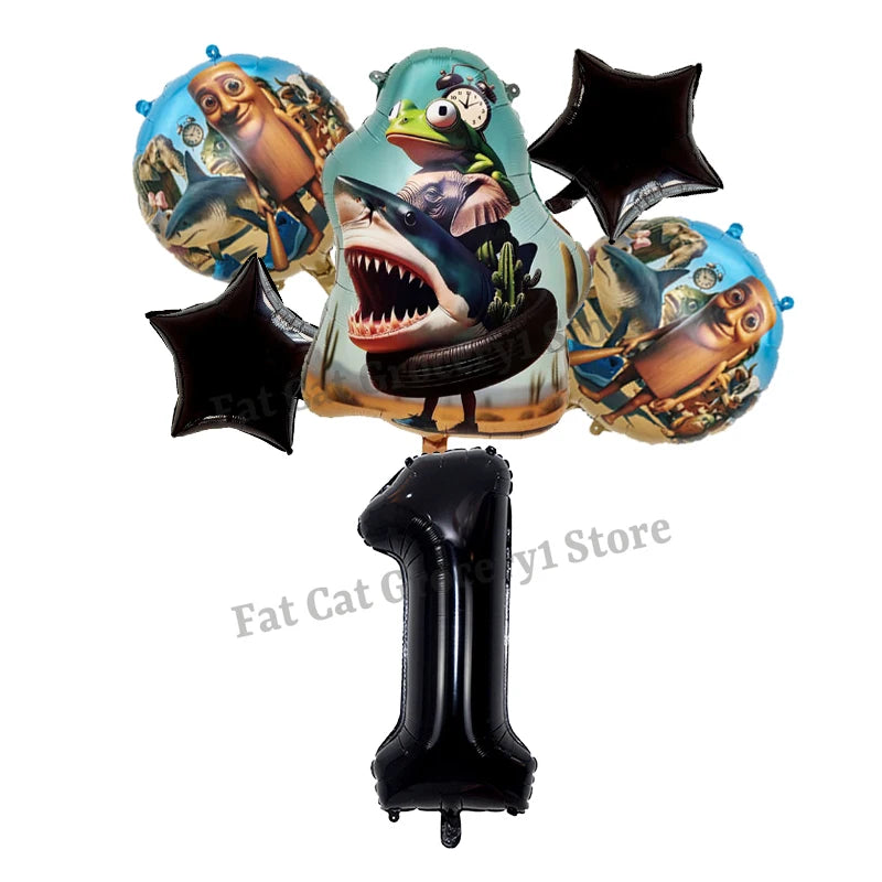 Italian Brainrot Birthday Balloons New Tralalero Tralala Digit 1-10 Ballons Gender Reveal Baby Shower Party Decoration Kids Gift