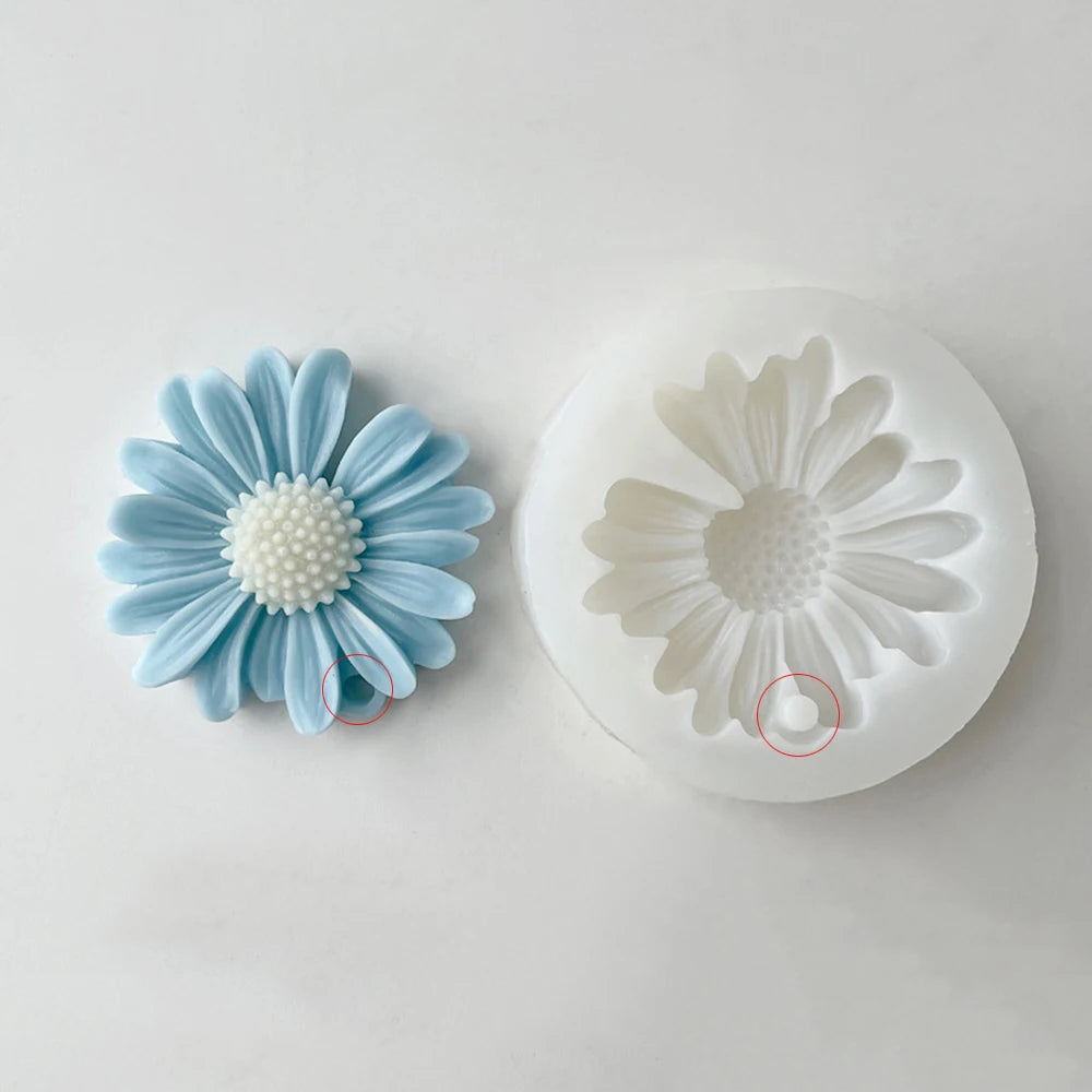 Daisy Candle Mold Silicone Gypsum Aromatherapy Epoxy Scented Resin Soap Flower Handmade for Candle Making Tools Gifts