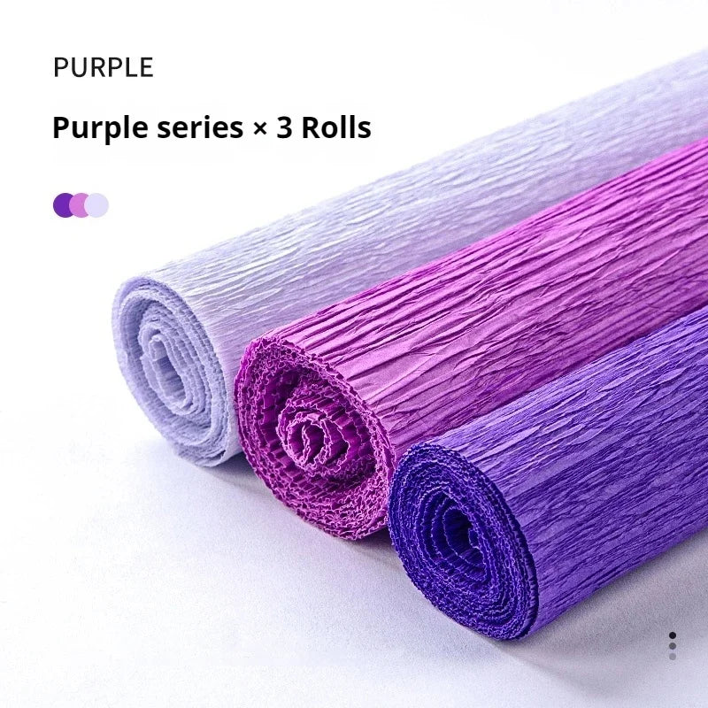Crepe Paper Streamers 3 Rolls, Crepe Paper Sheets for DIY Gift Colourful Paper Flower Wrapping Paper Crafts