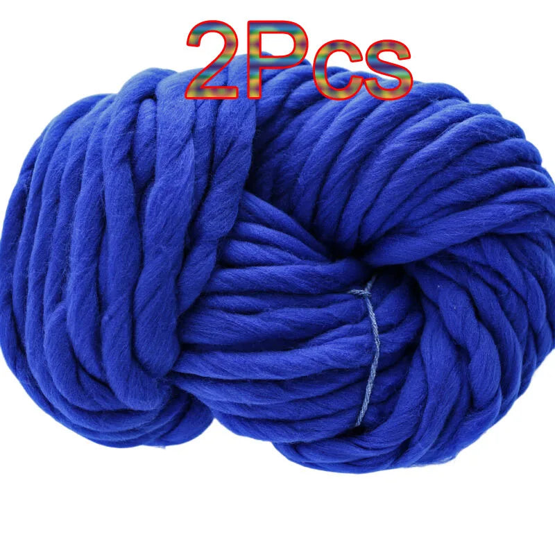 2Pcs 250g Super Chunky Yarn hand knitting Bulky Arm Knitting line Roving Knitted Blanket threads Super Thick Yarn Carpet Hats