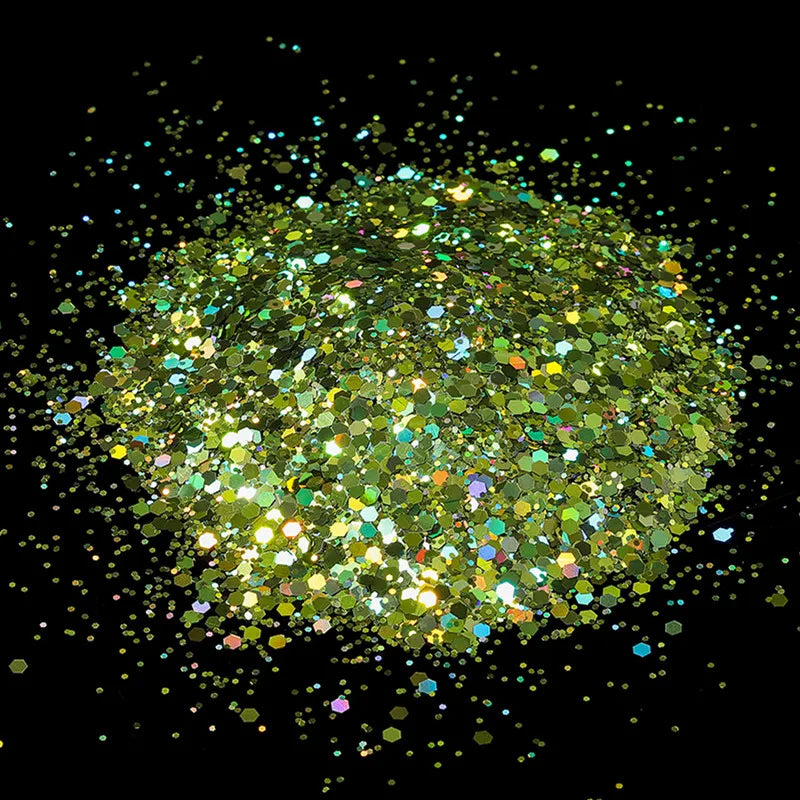10g Holographic Hexagon Chunky Glitter Epoxy Resin Filler Flakes Laser Sparkly Sequins for DIY Epoxy Resin Nail Art Fillings