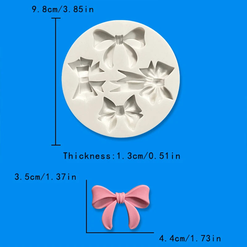 Cross-border new DIY baking mold four styles bow silicone mold chocolate silicone mold cake decoration mold