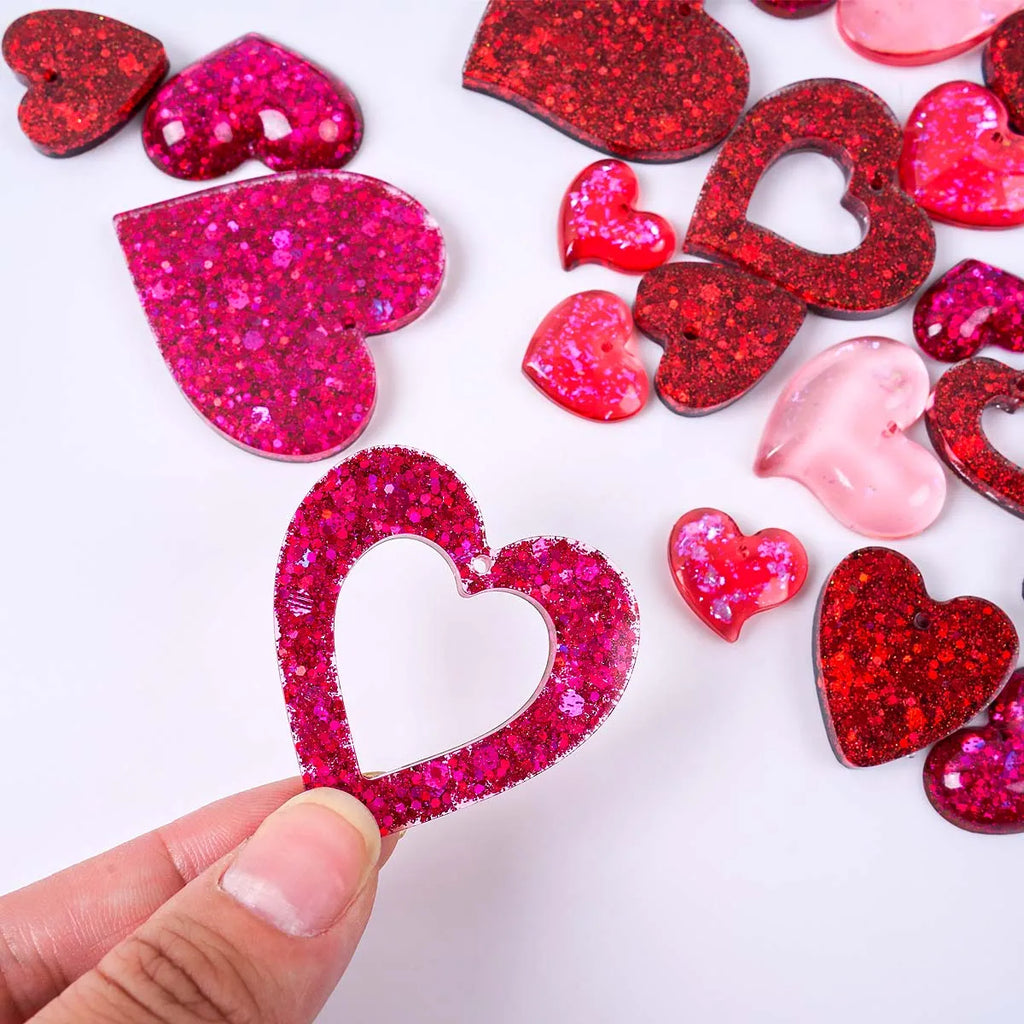 Heart Shape Earring Pendant Silicone Mold DIY Love Series Keychain Epoxy Resin Mold Valentine's Day Jewelry Making Accessories