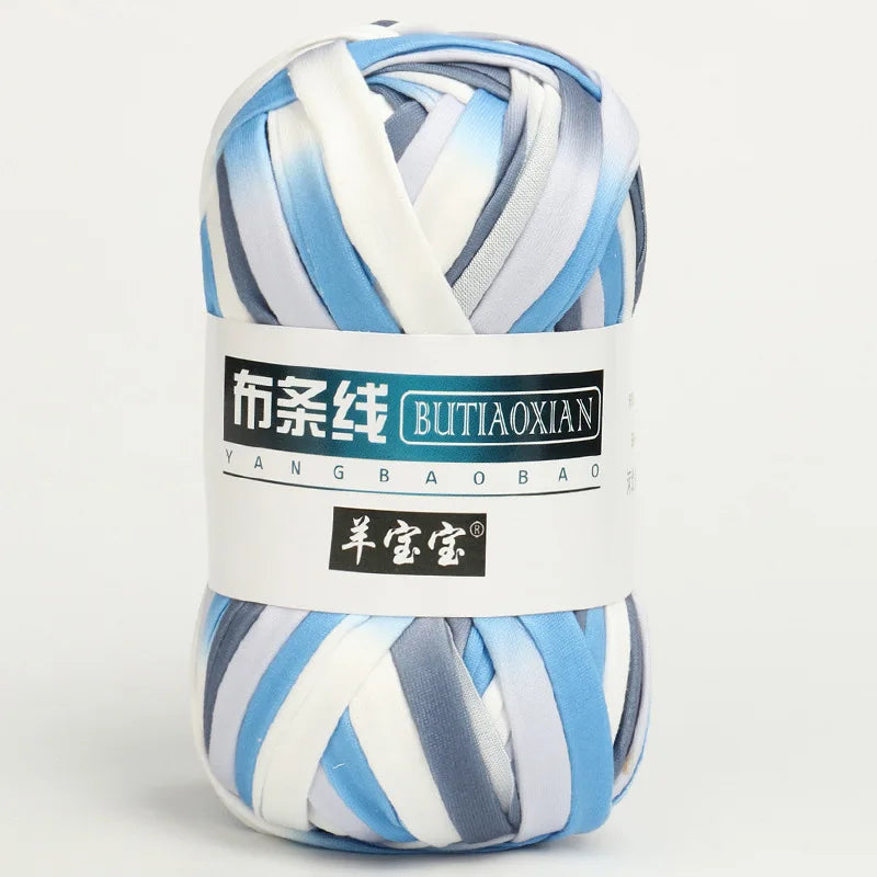 100g T Shirt Knitting Yarn For Crochet Bag Hat Slippers Coaster Blanket Thread Soft Polyester Woven Yarn Thick Soft Cloth Yarn