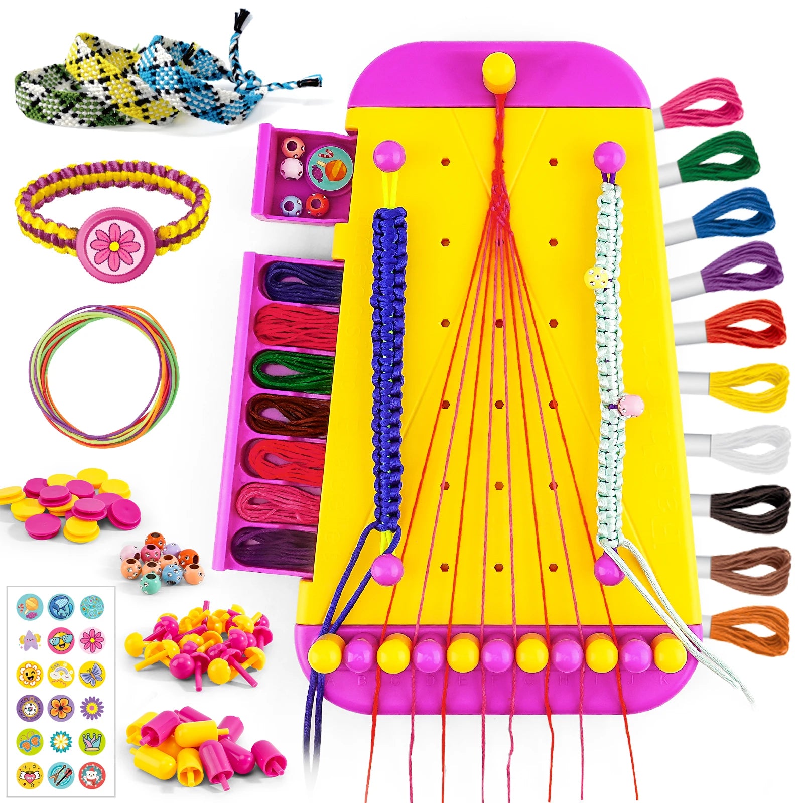 Handmade Knitting Tool Bracelet Crafting Kit, Children's DIY Friendship Bracelets and Necklaces
