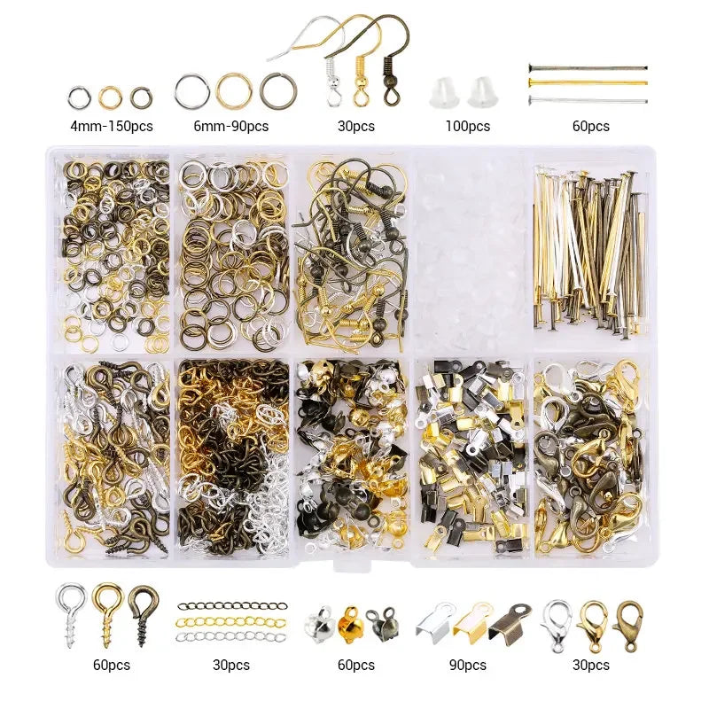 Jewelry Making Supplies Kit with Jewelry Tools, Jewelry Copper Wires Thread and Jewelry Findings for Jewelry Making