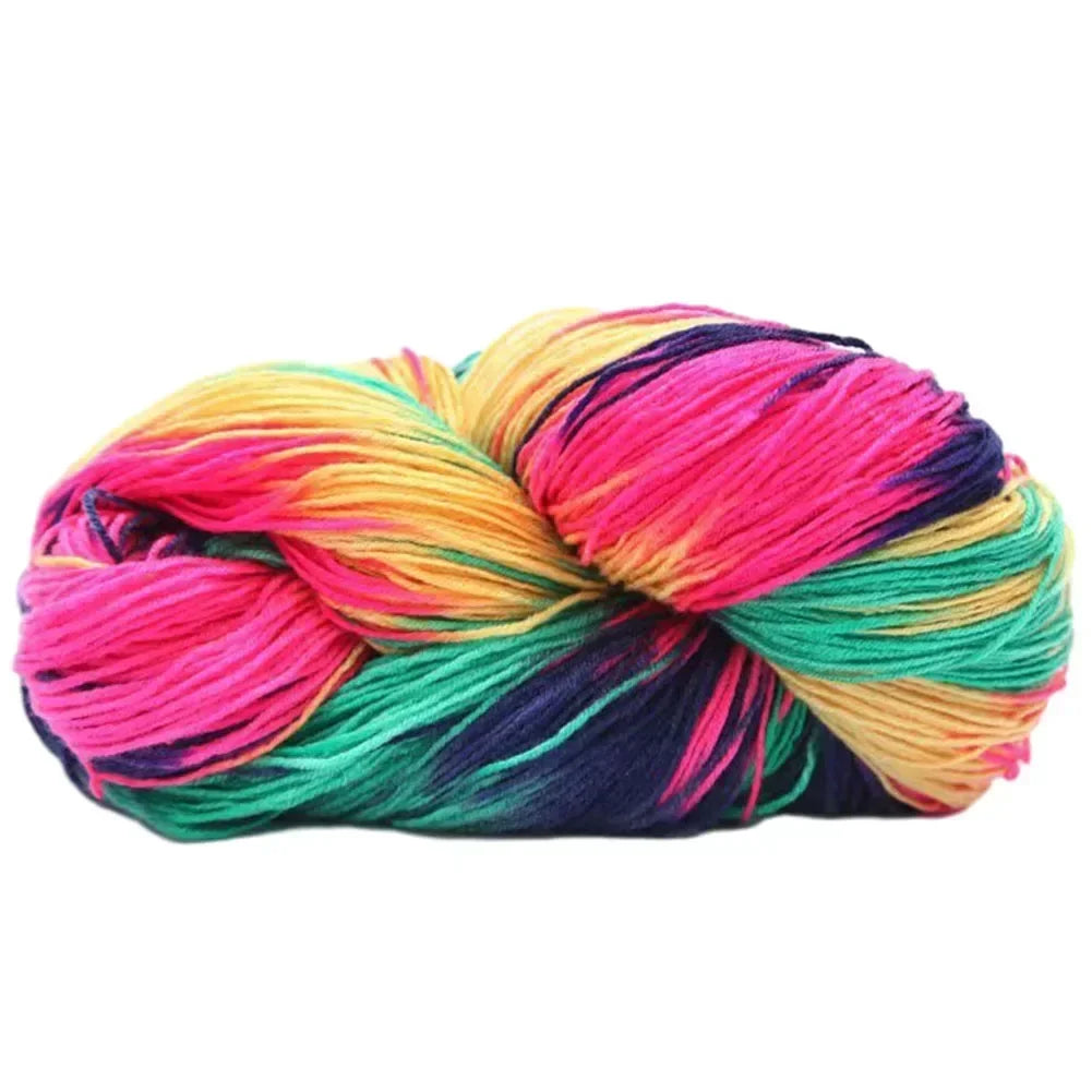Easy To Use Diy Handmade Acrylic Yarn Baby Sweater Crochet Yarn Durability Rainbow Segment Scarf Package Content