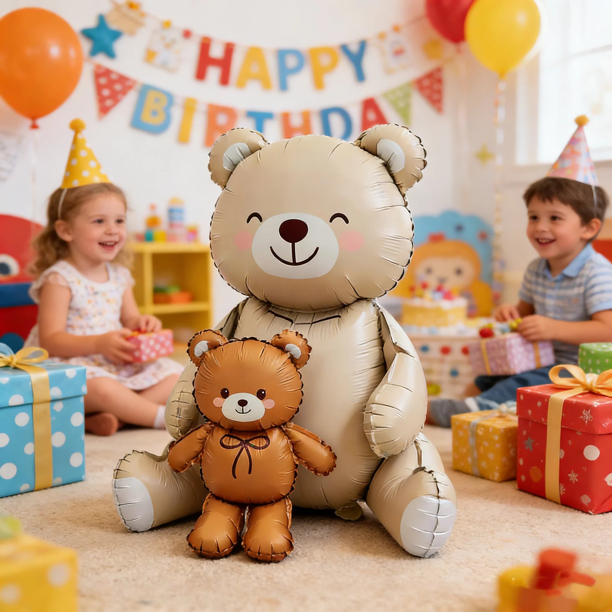 New toy balloons large matte sit up baby bear aluminum film balloons for children's birthday party decoration