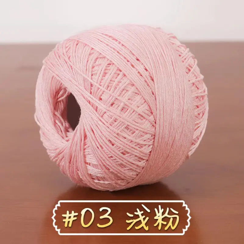 6-Strand Cotton Linen Lace Yarn Handmade Crochet Thread Medium Fine Hooking DIY Material Kit Children's Sweater Crochet Needl...