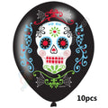 Mexican Day of the Dead Balloon, Skull Latex Balloon,10pcs