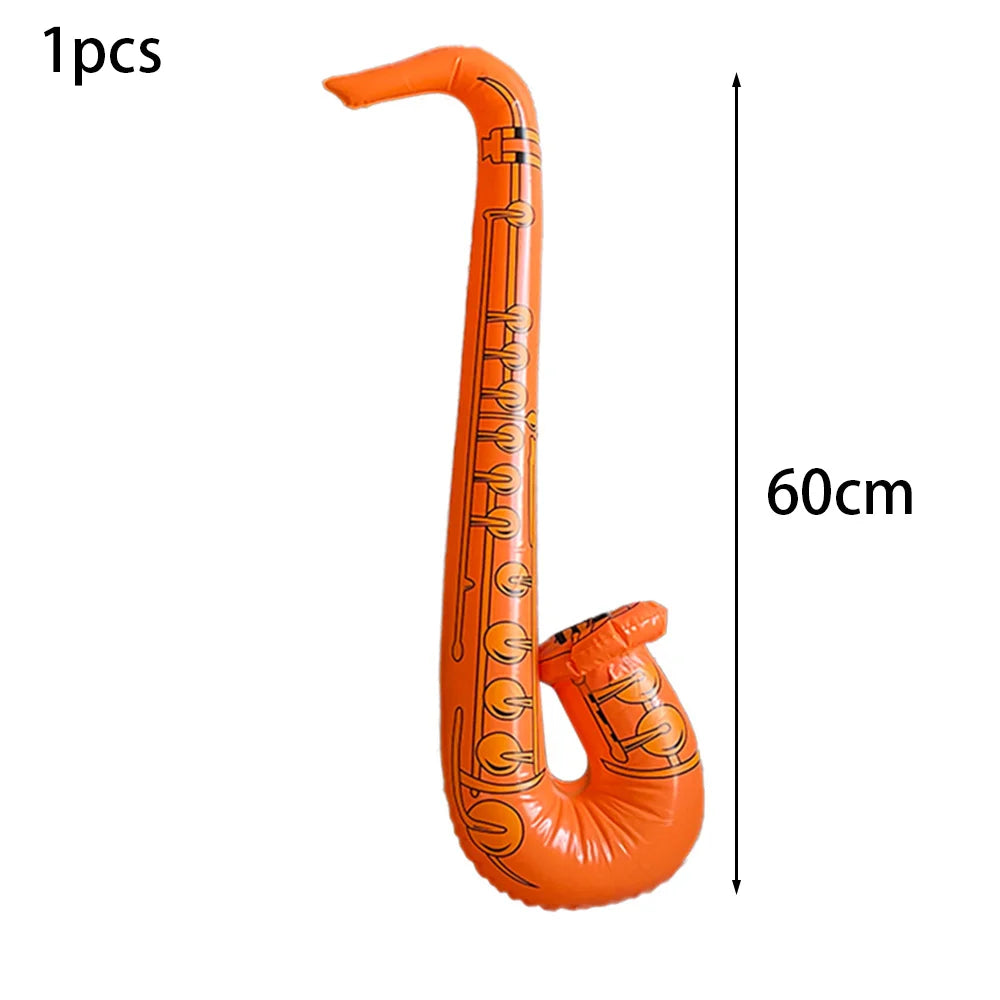 Inflatable Saxophone Balloons children 80s 90s Music Themed Kids Birthday Party Decorations Rock and Roll Party Themed Supplies