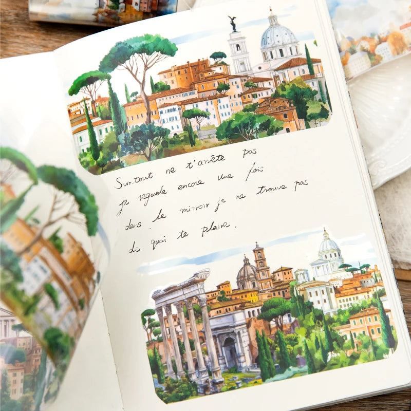 75mm x 2m Washi Tape Europe Travel PET Scenic DIY Scrapbooking Journal Planner Stickers for Phone Case Notebook Decoration