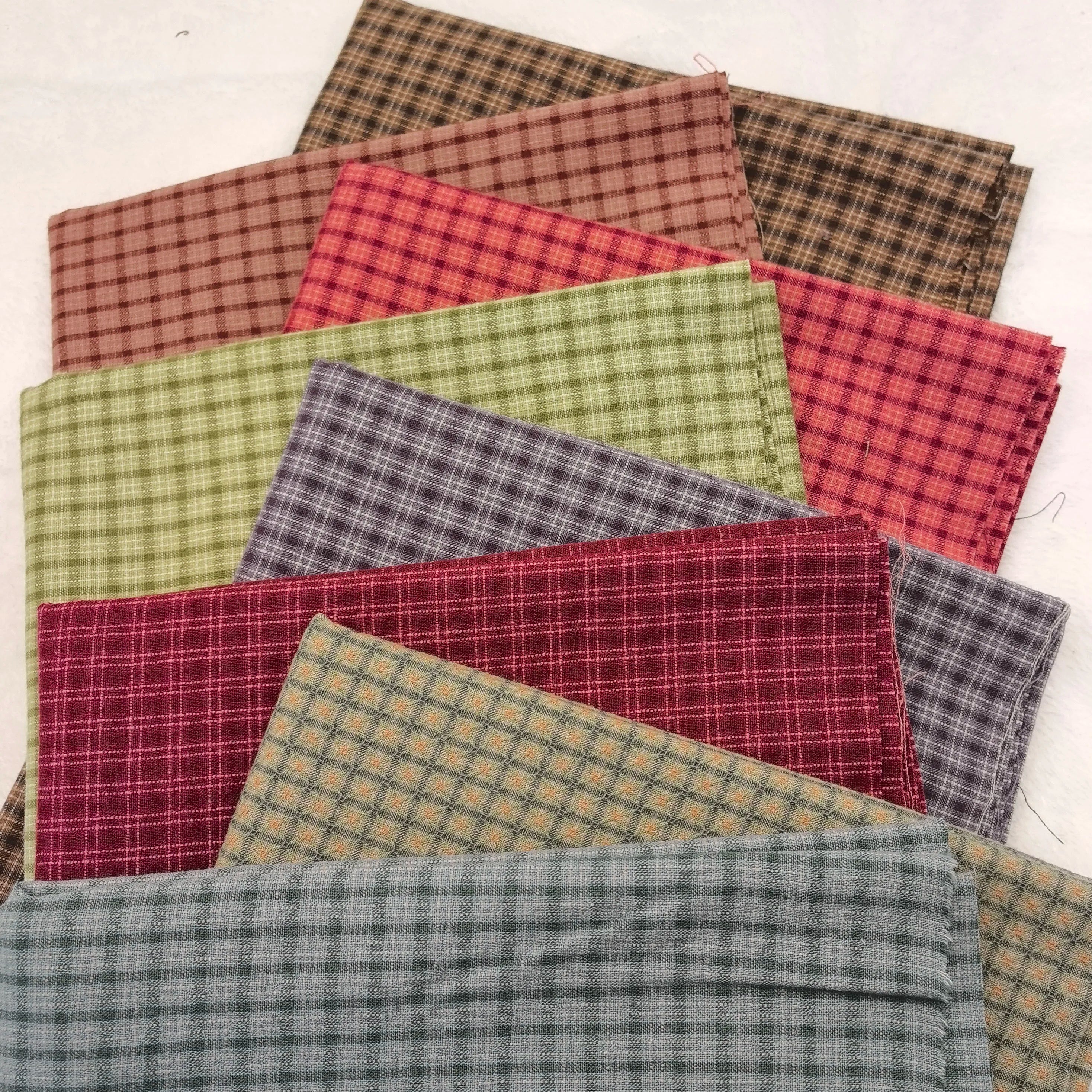 DIY Japan Little Cloth group Yarn-dyed fabric,for sewing Handmade Patchwork Quilting ,Grid Stripe For Sewing Doll clothes