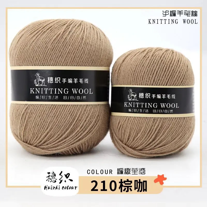 Hand Knitted Four-Ply Wool Yarn Medium Fine for Sweater Scarf Hat Pure Color Wool Yarn Spun Yarn from Hebei Mainly for Hand K...