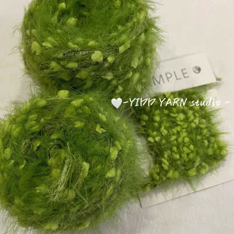 125g/roll Green Yarn Tricot Wool Blends Diy Hand Knitting Features Hand Mixed Plush Yarn Wool Ball Crochet Woven Hairpin Sweater