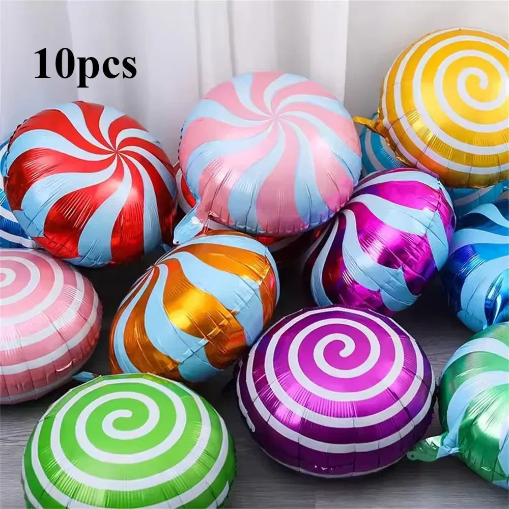 Sweet Candy Balloons Round Lollipop Balloon Children Birthday Party Decorations kids Baby Shower Wedding Supplies