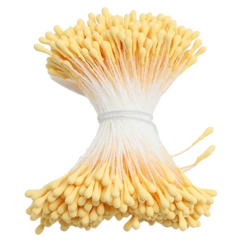 800Pcs 2mm Chenille Stems Stick Artificial Flower stamen Mini Pearl Floral pistil Wedding Party Home Decoration DIY Accessories