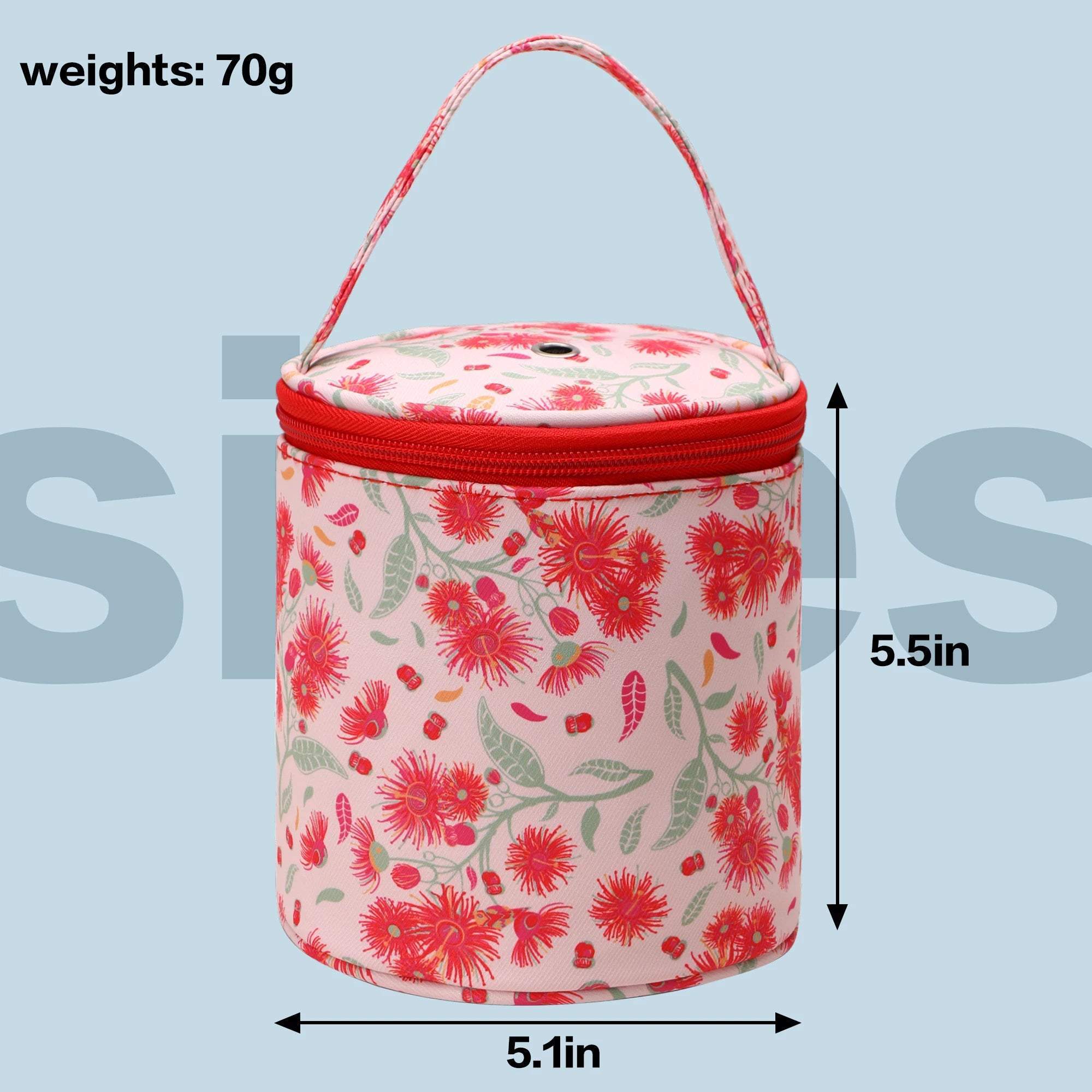 Round Yarn Handheld Storage Bag Portable Knitting Bag with Thread Hole DIY Yarn Sewing Tools Organize Crochet Hook Storage Bag