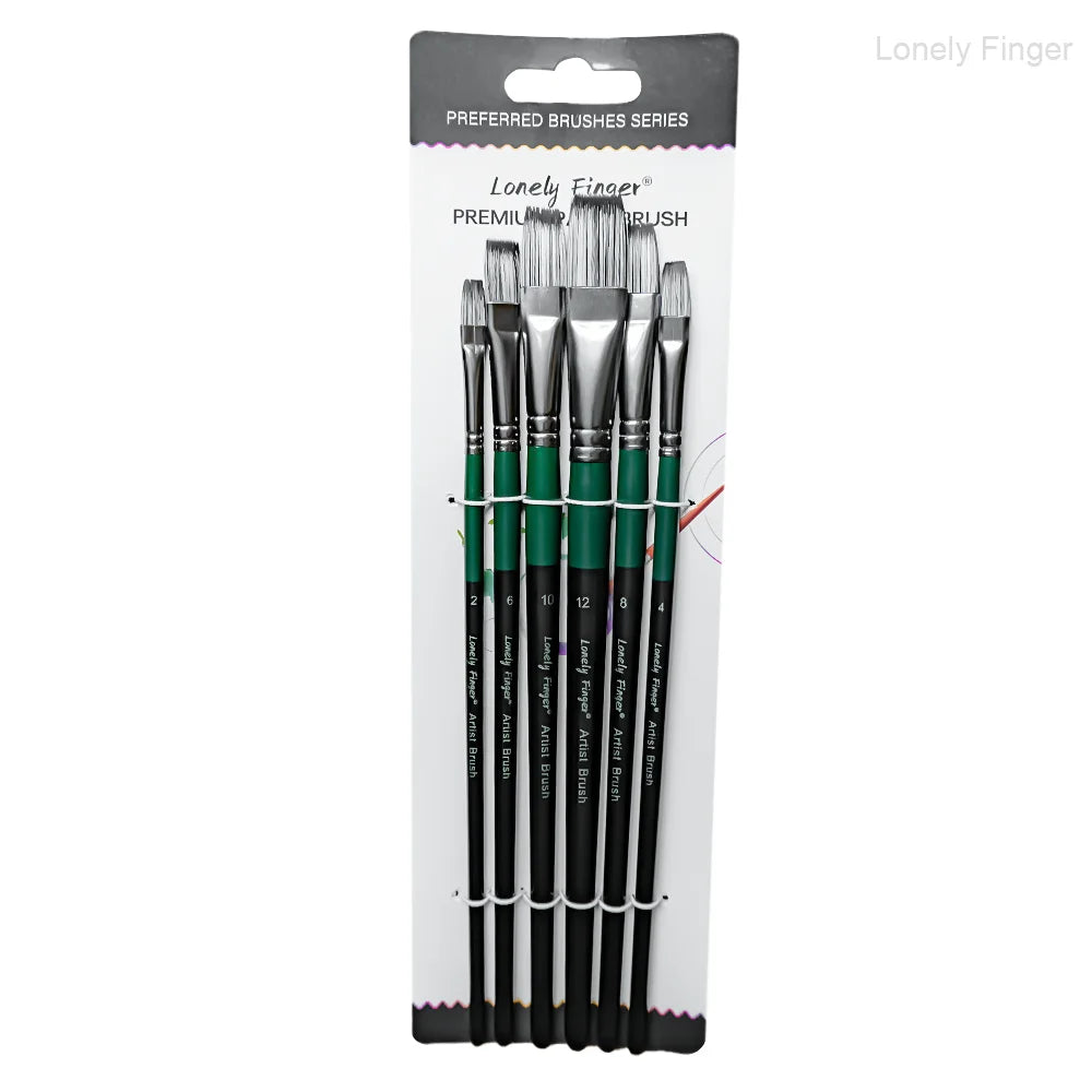6/24 Paint Brushes for Acrylic Painting, Premium Nylon Bristles with Round, Filbert, Flat, Angle, Fine Detail Brush, Paint Brush
