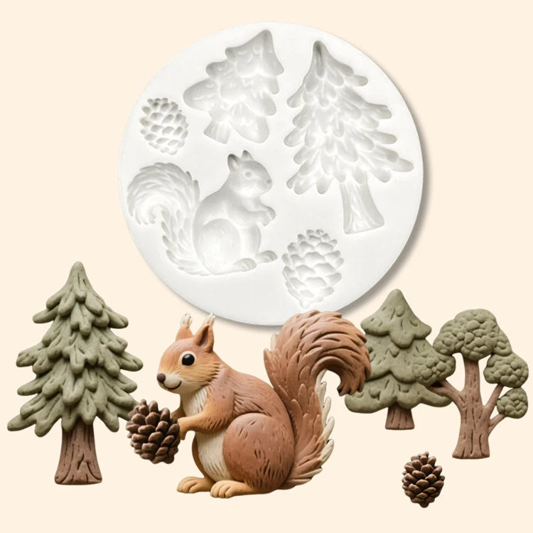 Farm House Animals Silicone Molds Squirrels Cats Dogs Chickens Cattle Sheep Diy Baking Tools Cake Decoration Accessories